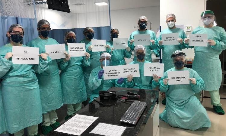 Profissionais de saúde fazem apelo aos pacientes curados de Covid-19 para doarem plasma