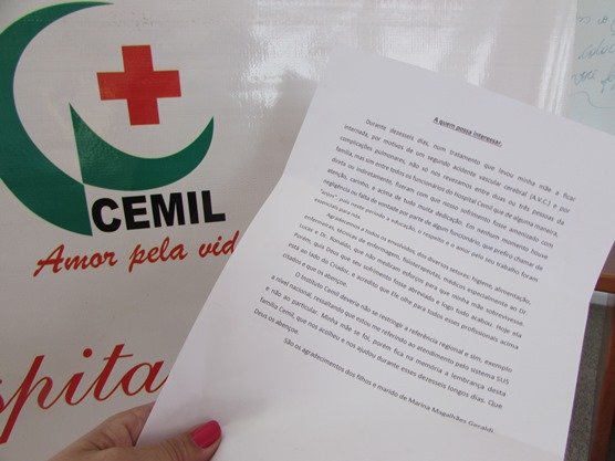 "São anjos": Família de paciente envia carta de gratidão à equipe hospitalar